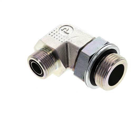 Codo de 90 grados de acero galvanizado UNS 1''-14 x G 1'' macho ORFS 315 Bar - Hidráulico