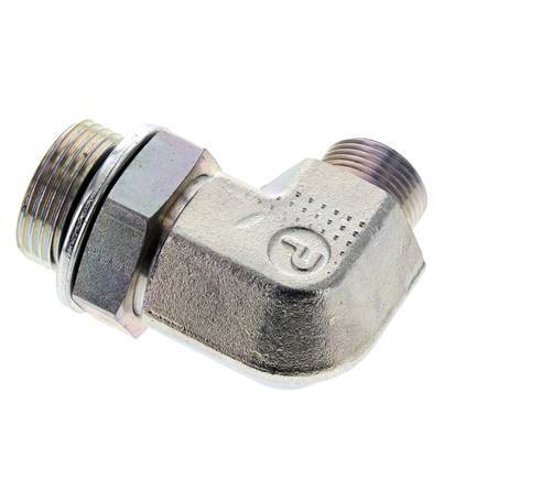 Codo de 90 grados de acero galvanizado UNS 1''-14 x G 1'' macho ORFS 315 Bar - Hidráulico