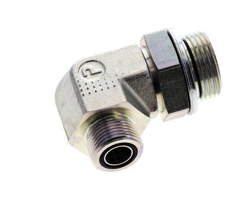 Codo de 90 grados de acero galvanizado UNS 1''-14 x G 1'' macho ORFS 315 Bar - Hidráulico