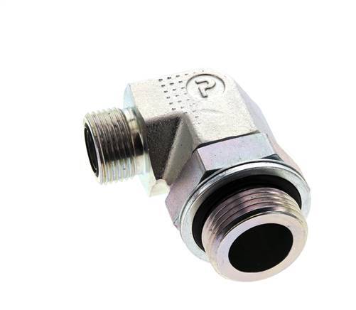 Codo de 90 grados de acero galvanizado UNS 1''-14 x G 1'' macho ORFS 315 Bar - Hidráulico