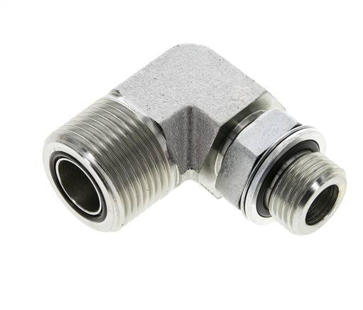 UN 1-3/16''-12 x G 1/2'' Macho Codo de 90 grados de acero galvanizado ORFS 400 Bar - Hidráulico