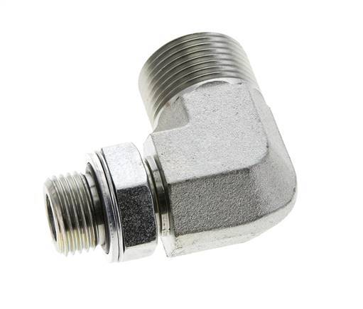 UN 1-3/16''-12 x G 1/2'' Macho Codo de 90 grados de acero galvanizado ORFS 400 Bar - Hidráulico