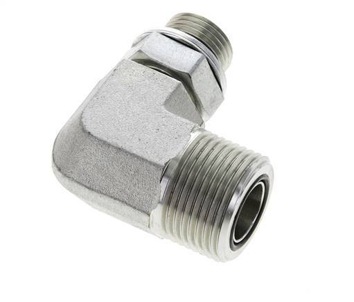 UN 1-3/16''-12 x G 1/2'' Macho Codo de 90 grados de acero galvanizado ORFS 400 Bar - Hidráulico