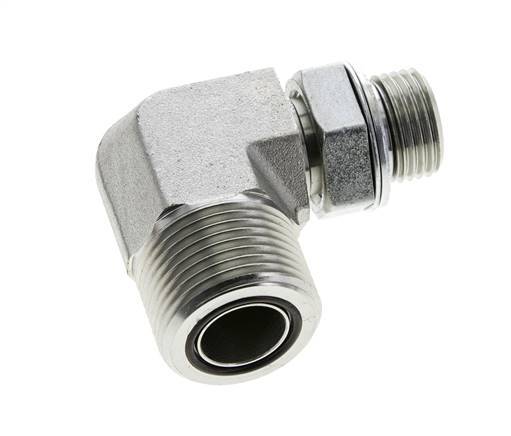 UN 1-3/16''-12 x G 1/2'' Macho Codo de 90 grados de acero galvanizado ORFS 400 Bar - Hidráulico