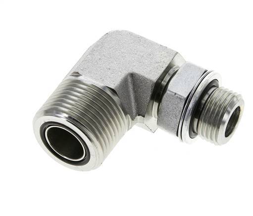 UN 1-3/16''-12 x G 1/2'' Macho Codo de 90 grados de acero galvanizado ORFS 400 Bar - Hidráulico
