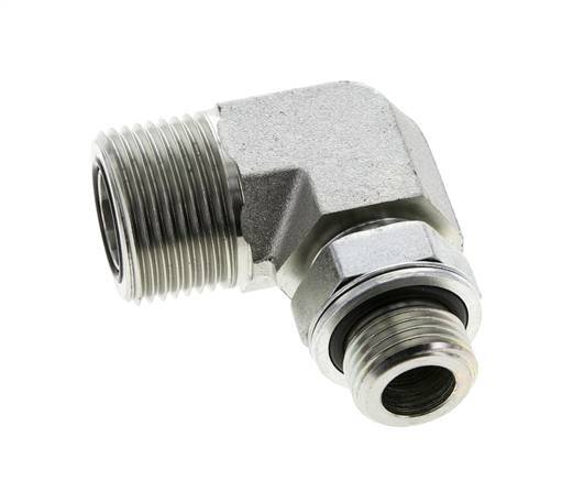 UN 1-3/16''-12 x G 1/2'' Macho Codo de 90 grados de acero galvanizado ORFS 400 Bar - Hidráulico