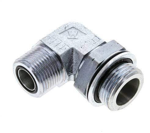 UN 1-3/16''-12 x G 1'' Macho Codo de 90 grados de acero galvanizado ORFS 315 Bar - Hidráulico