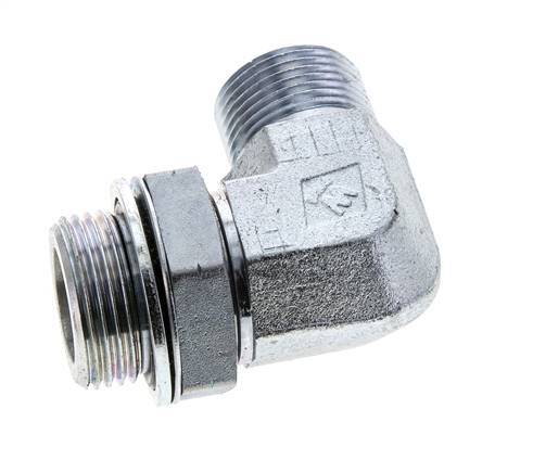 UN 1-3/16''-12 x G 1'' Macho Codo de 90 grados de acero galvanizado ORFS 315 Bar - Hidráulico