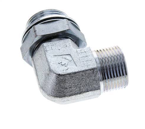 UN 1-3/16''-12 x G 1'' Macho Codo de 90 grados de acero galvanizado ORFS 315 Bar - Hidráulico