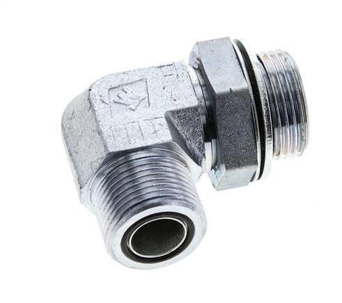 UN 1-3/16''-12 x G 1'' Macho Codo de 90 grados de acero galvanizado ORFS 315 Bar - Hidráulico