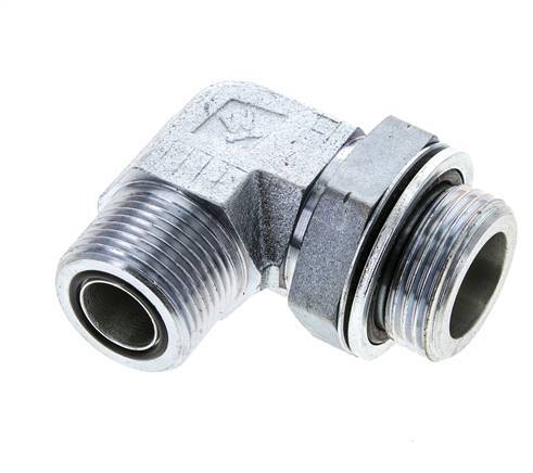 UN 1-3/16''-12 x G 1'' Macho Codo de 90 grados de acero galvanizado ORFS 315 Bar - Hidráulico
