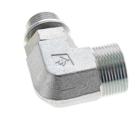 UN 1-7/16''-12 x G 3/4'' Macho Codo de 90 grados de acero galvanizado ORFS 315 Bar - Hidráulico
