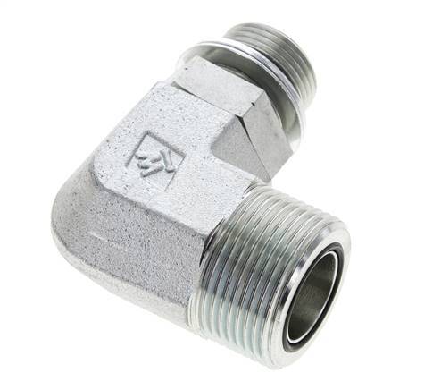 UN 1-7/16''-12 x G 3/4'' Macho Codo de 90 grados de acero galvanizado ORFS 315 Bar - Hidráulico