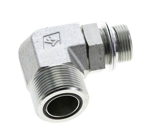 UN 1-7/16''-12 x G 3/4'' Macho Codo de 90 grados de acero galvanizado ORFS 315 Bar - Hidráulico