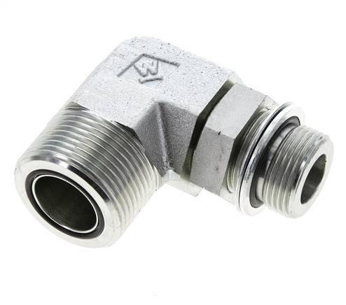 UN 1-7/16''-12 x G 3/4'' Macho Codo de 90 grados de acero galvanizado ORFS 315 Bar - Hidráulico