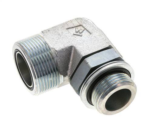 UN 1-11/16''-12 x G 1'' Macho Codo de 90 grados de acero galvanizado ORFS 250 Bar - Hidráulico