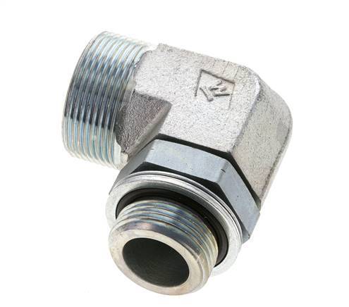 UN 1-11/16''-12 x G 1'' Macho Codo de 90 grados de acero galvanizado ORFS 250 Bar - Hidráulico