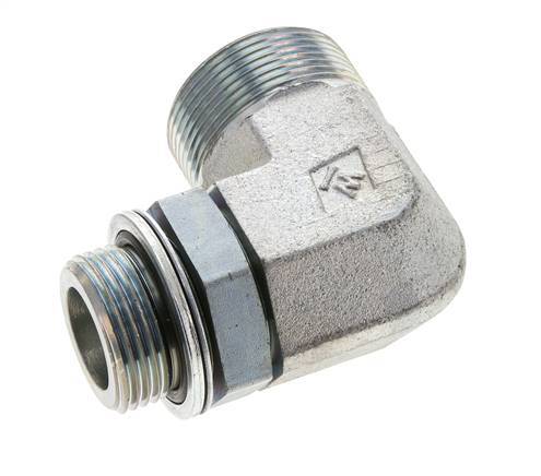 UN 1-11/16''-12 x G 1'' Macho Codo de 90 grados de acero galvanizado ORFS 250 Bar - Hidráulico