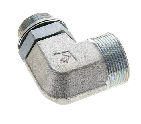 UN 1-11/16''-12 x G 1'' Macho Codo de 90 grados de acero galvanizado ORFS 250 Bar - Hidráulico