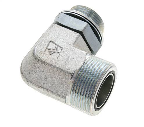UN 1-11/16''-12 x G 1'' Macho Codo de 90 grados de acero galvanizado ORFS 250 Bar - Hidráulico