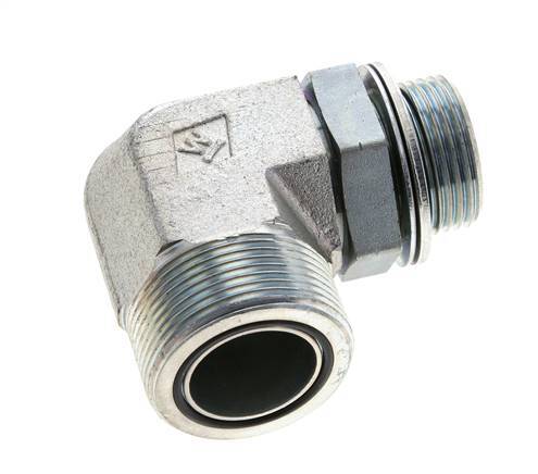 UN 1-11/16''-12 x G 1'' Macho Codo de 90 grados de acero galvanizado ORFS 250 Bar - Hidráulico