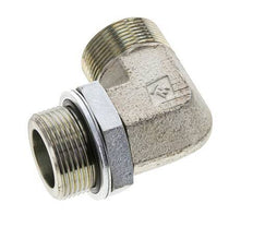 UN 1-11/16''-12 x G 1 1/4'' Macho Codo de 90 grados de acero galvanizado ORFS 250 Bar - Hidráulico