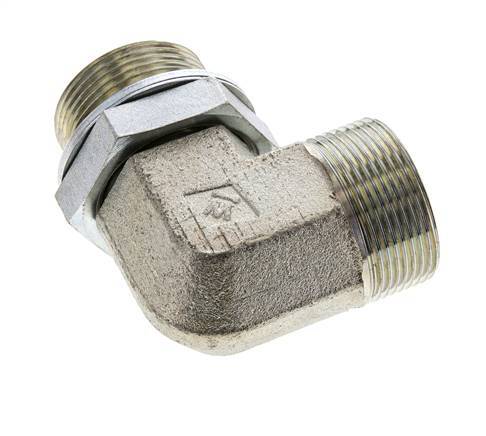 UN 1-11/16''-12 x G 1 1/4'' Macho Codo de 90 grados de acero galvanizado ORFS 250 Bar - Hidráulico