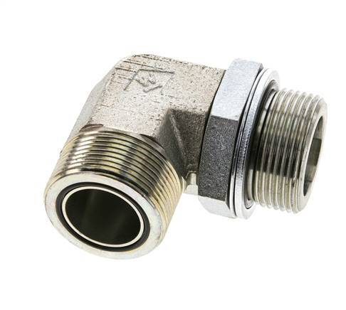 UN 1-11/16''-12 x G 1 1/4'' Macho Codo de 90 grados de acero galvanizado ORFS 250 Bar - Hidráulico