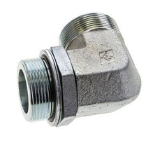 UN 2''-12 x G 1 1/2'' Macho Codo de 90 grados de acero galvanizado ORFS 200 Bar - Hidráulico