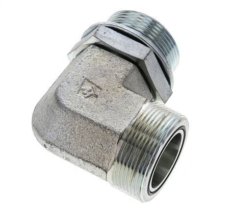 UN 2''-12 x G 1 1/2'' Macho Codo de 90 grados de acero galvanizado ORFS 200 Bar - Hidráulico