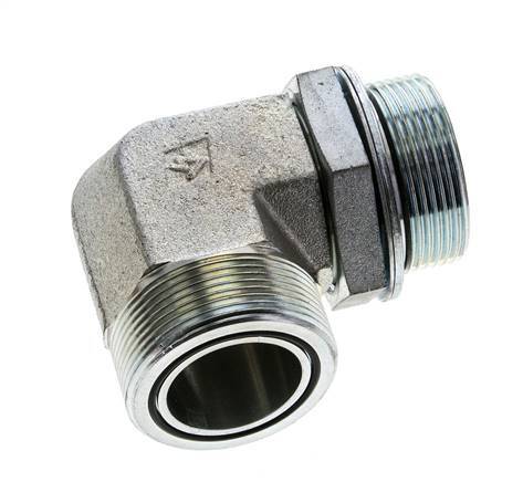UN 2''-12 x G 1 1/2'' Macho Codo de 90 grados de acero galvanizado ORFS 200 Bar - Hidráulico