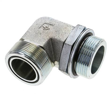 UN 2''-12 x G 1 1/2'' Macho Codo de 90 grados de acero galvanizado ORFS 200 Bar - Hidráulico
