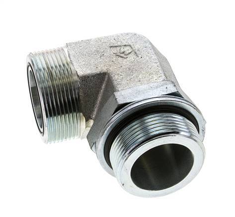 UN 2''-12 x G 1 1/2'' Macho Codo de 90 grados de acero galvanizado ORFS 200 Bar - Hidráulico