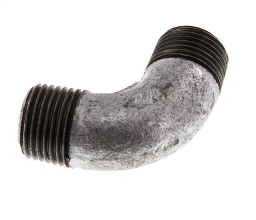 R 1/2'' Male Zinc plated Cast iron 90 deg Elbow Fitting 25 Bar [2 Pieces]