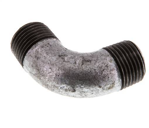 R 1/2'' Male Zinc plated Cast iron 90 deg Elbow Fitting 25 Bar [2 Pieces]