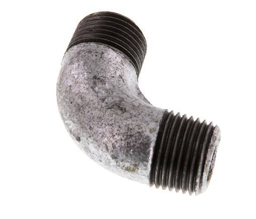 R 1/2'' Male Zinc plated Cast iron 90 deg Elbow Fitting 25 Bar [2 Pieces]