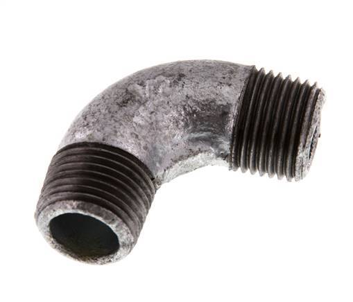 R 1/2'' Male Zinc plated Cast iron 90 deg Elbow Fitting 25 Bar [2 Pieces]