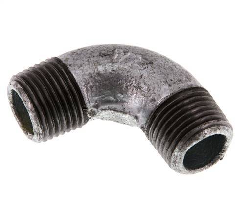 R 1/2'' Male Zinc plated Cast iron 90 deg Elbow Fitting 25 Bar [2 Pieces]
