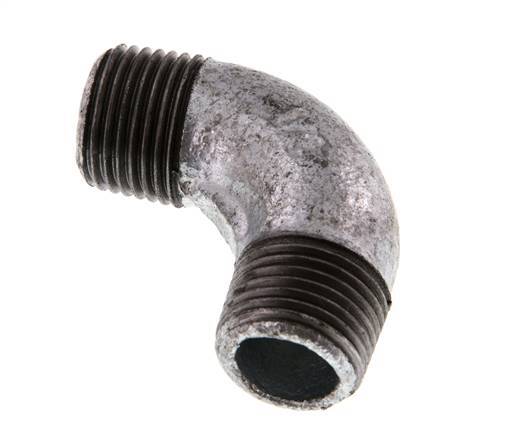 R 1/2'' Male Zinc plated Cast iron 90 deg Elbow Fitting 25 Bar [2 Pieces]