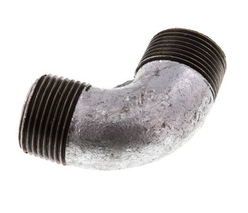R 3/4'' Male Zinc plated Cast iron 90 deg Elbow Fitting 25 Bar [2 Pieces]
