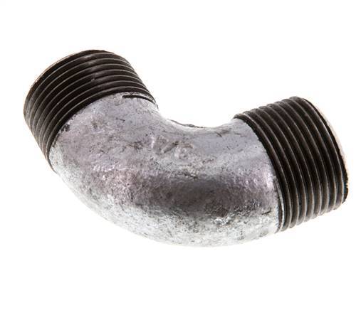 R 3/4'' Male Zinc plated Cast iron 90 deg Elbow Fitting 25 Bar [2 Pieces]