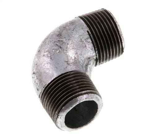 R 3/4'' Male Zinc plated Cast iron 90 deg Elbow Fitting 25 Bar [2 Pieces]