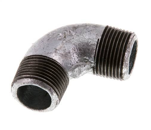 R 3/4'' Male Zinc plated Cast iron 90 deg Elbow Fitting 25 Bar [2 Pieces]