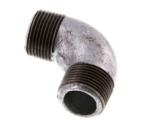 R 3/4'' Male Zinc plated Cast iron 90 deg Elbow Fitting 25 Bar [2 Pieces]