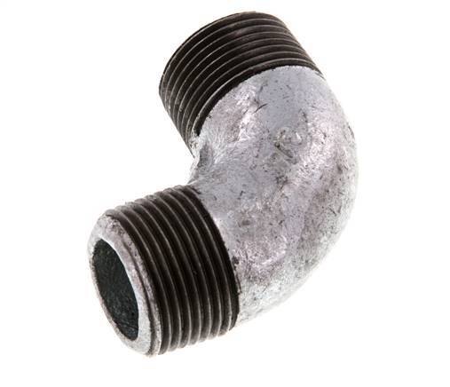 R 3/4'' Male Zinc plated Cast iron 90 deg Elbow Fitting 25 Bar [2 Pieces]
