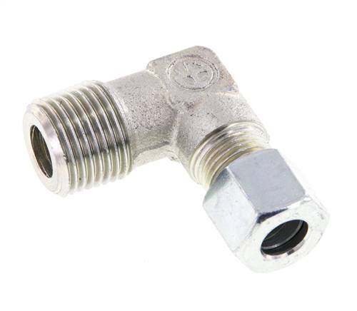 R 1/2'' Macho x 10L Codo de acero galvanizado de 90 grados 315 Bar DIN 2353