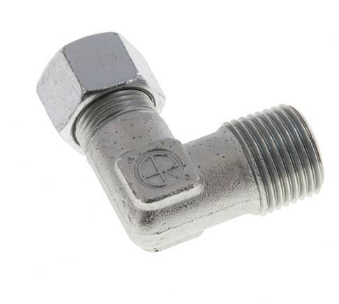 R 1/2'' Macho x 12L Codo de acero galvanizado de 90 grados 315 Bar DIN 2353