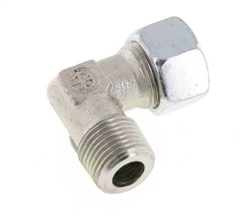 R 1/2'' Macho x 15L Codo de acero galvanizado de 90 grados 315 Bar DIN 2353