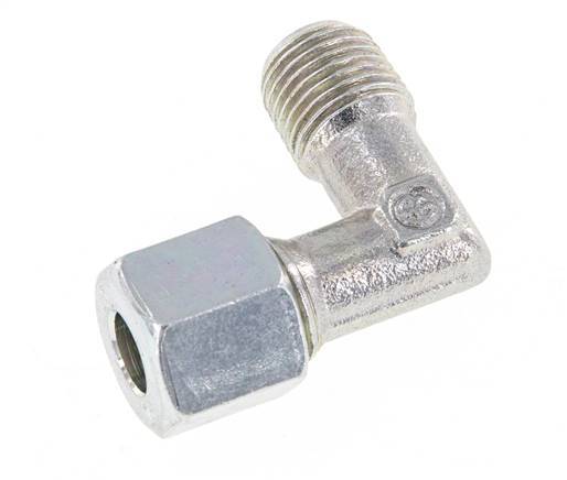 R 1/4'' Macho x 8L Codo de acero galvanizado de 90 grados 315 Bar DIN 2353