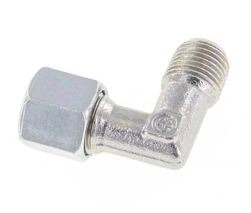 R 1/4'' Macho x 8L Codo de acero galvanizado de 90 grados 315 Bar DIN 2353